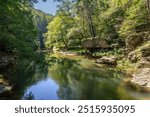 Pequea Creek in Fox Hollow Nature Preserve in Lancaster County, Pennsylvania.