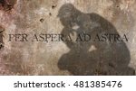 Per Aspera Ad Astra. A Latin phrase meaning Through hardships to the stars.
