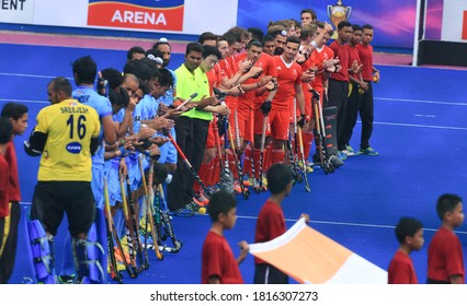 PERAK, MALAYSIA : Canada Hockeys Team Agains India Team At 24th Men`s International Hockey Tournament Sultan Azlan Shah Cup On 2015, At Stadium Azlan Shah, Ipoh, Perak, On 05-12 April