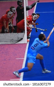 PERAK, MALAYSIA : Canada Hockeys Team Agains India Team At 24th Men`s International Hockey Tournament Sultan Azlan Shah Cup On 2015, At Stadium Azlan Shah, Ipoh, Perak, On 05-12 April