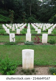 Perak, Malaysia - CIRCA JUNE 2013: Tombstone Of Commonwealth War Memorial Located In Malaysia.   