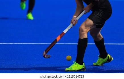 PERAK, MALAYSIA : Hockeys Player Control The Ball At 24th Men`s International Hockey Tournament Sultan Azlan Shah Cup On 2015, At Stadium Azlan Shah, Ipoh, Perak, On 05-12 April. 