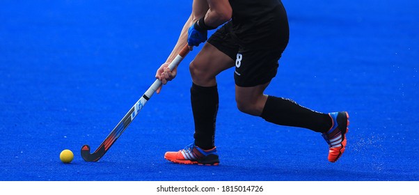 PERAK, MALAYSIA : Hockeys Player Control The Ball At 24th Men`s International Hockey Tournament Sultan Azlan Shah Cup On 2015, At Stadium Azlan Shah, Ipoh, Perak, On 05-12 April. 