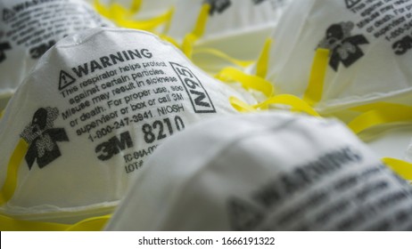PERAK, MALAYSIA - MARCH 04, 2020: Many N95 Mask (3M 8210) Personal Protective Equipment PPE Set.