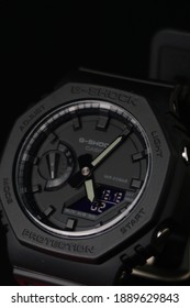 Perak, Malaysia,12 December 2020: "An image of Gshock watch model GA-2100 with black background" 