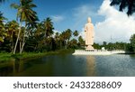 Peraliya Buddha Statue, the Tsunami Memorial in Hikkaduwa, Sri Lanka. Action. Touristic attraction, famous landmark.