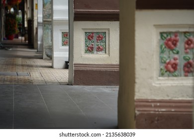 Peranakan tiles on Singapore shop house