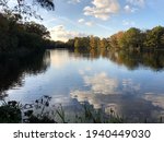 Perch Pond in Wanstead Park, London, on a glorious autumn day.