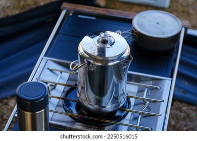 Percolator coffee pot, Camping and Outdoor equipment.  - Powered by Shutterstock