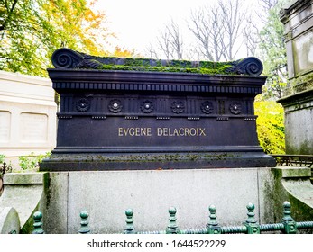 Pere Lachaise Cementery Paris France. Eugene Delacroix Tomb