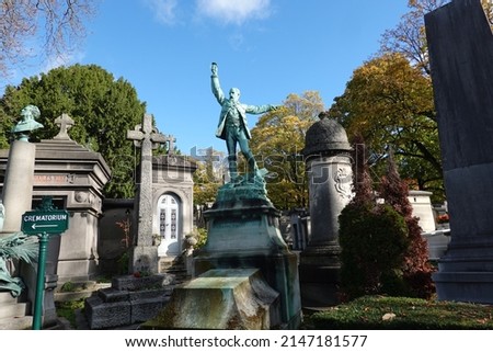 Pere Lachaise Cemetary in Paris Statue Grave Beautiful