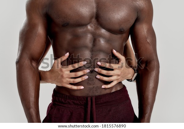 Perfect Abdomen Female Hands Embracing Touching Stock Photo (Edit Now