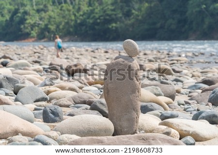 Perfect balance of stones in the river