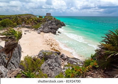 Perfect beach at lost city of Tulum - Mexico