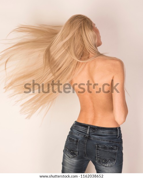 Skinny long blonde hair