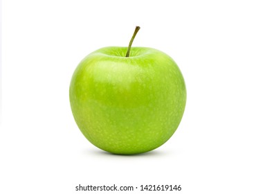 Perfect fresh green apple isolated on white background with clipping path.