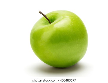 Perfect Fresh Green Apple Isolated on White Background in Full Depth of Field with Clipping Path. - Shutterstock ID 408483697