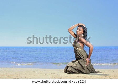 Perfect girl relaxing on the beach in the summertime