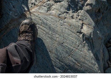 Perfect Glacial Striae On Rock Outcrop In Aosta Valley, Italy