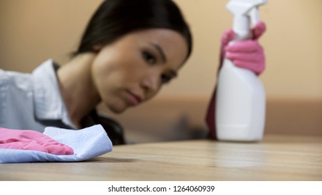 Perfect Housewife Makes Sure House Furniture Is Completely Clean From Stains