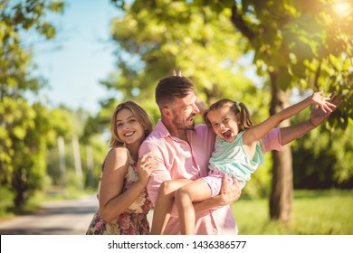 The Perfect Little Family. Family In Nature.