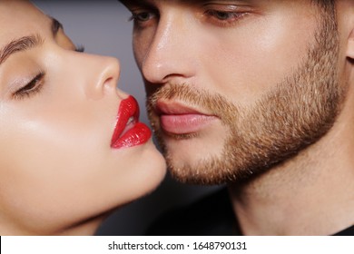 Perfect Model. Male And Female European Models. Fashion Couple With Perfect Skin. Beauty Fashion Portrait Of Young Beautiful Brunette Woman With Man Model