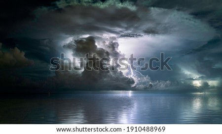 The perfect mushroom cloud storm over the sea