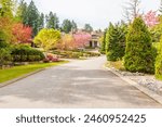 A perfect neighbourhood. Houses in suburb at Summer in the north America.