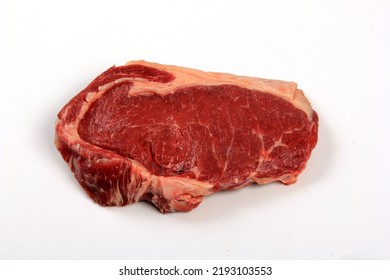 Perfect Raw Sirloin Steak On A White Background