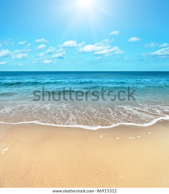 Perfect Sandy Beach Hot Summer Day Stock Photo (Edit Now) 86915312