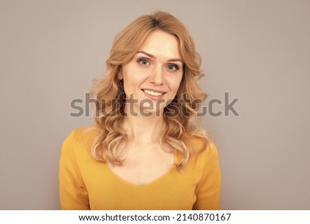 perfect skin. blond woman portrait. express positive emotions. smooth face skin