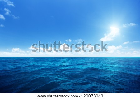 perfect sky and water of indian ocean