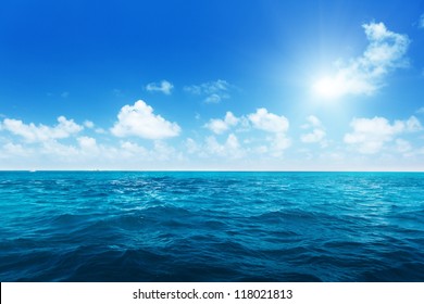 perfect sky and water of ocean - Shutterstock ID 118021813
