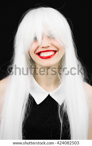 Young and crazy woman wearing rabbit ears