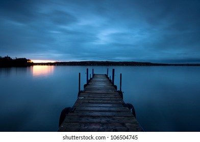 Perfect Symmetry Wooden Jetty On Lake Stock Photo 106504745 | Shutterstock