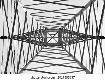 Perfect Symmtrical pattern view from under a power pole