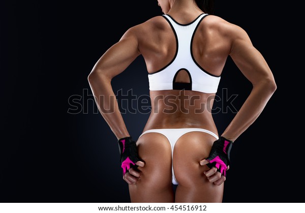 Perfect Upper Back Muscles Female Athlete Stock Photo ...