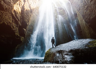 Perfect view of famous powerful Gljufrabui cascade in sunlight. Dramatic and gorgeous scene. Unique place on earth. Location place Iceland, sightseeing Europe. Explore the world's beauty and wildlife - Powered by Shutterstock