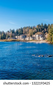 A Perfect Water Landscape. Luxury Houses With Nice Landscape.