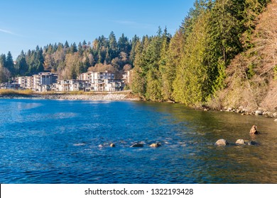 A Perfect Water Landscape. Luxury Houses With Nice Landscape.