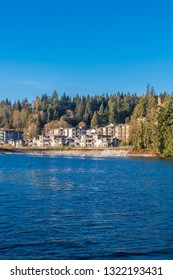 A Perfect Water Landscape. Luxury Houses With Nice Landscape.