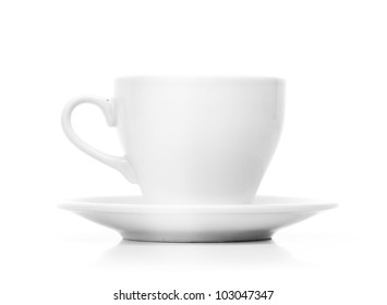 Perfect White Coffee Cup With Steam Isolated On White