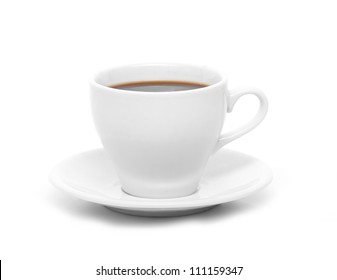 Perfect White Coffee Cup With Steam Isolated On White