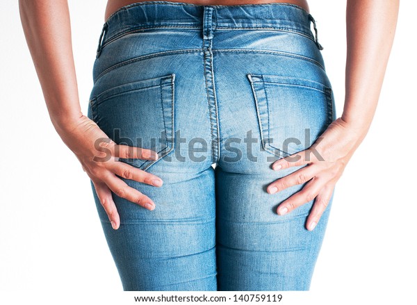 Perfect Woman Body Blue Jeans Isolated Stock Photo 140759119 | Shutterstock