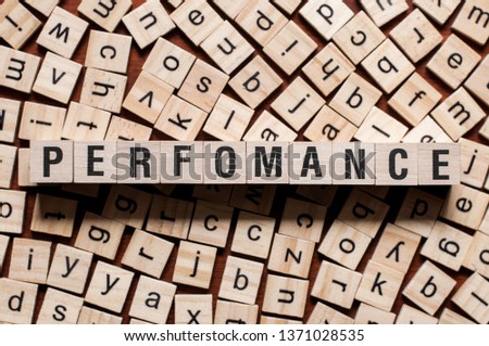 Perfomance word concept
