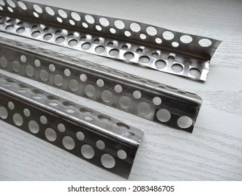 Perforated metal corner bead. Aluminum corner beads. Perforated external corner