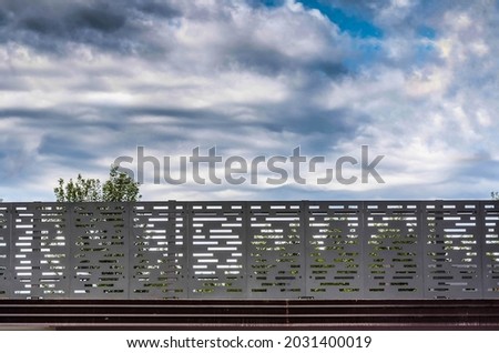 Perforated Metal Fence. Metal sheet panel fence 