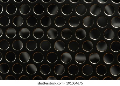 Perforated Metal Sheet, Black Background