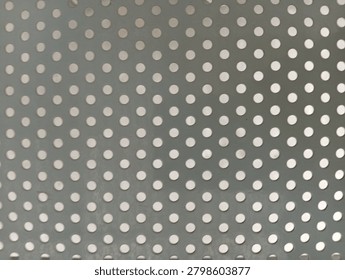 perforated metal sheet with round pattern. gray steel texture with dotted holes. 