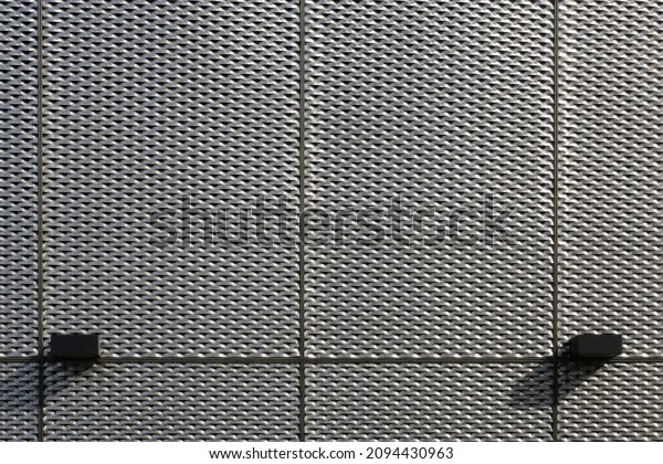 Perforated Metal Sheets On Exterior Wall Stock Photo 2094430963 